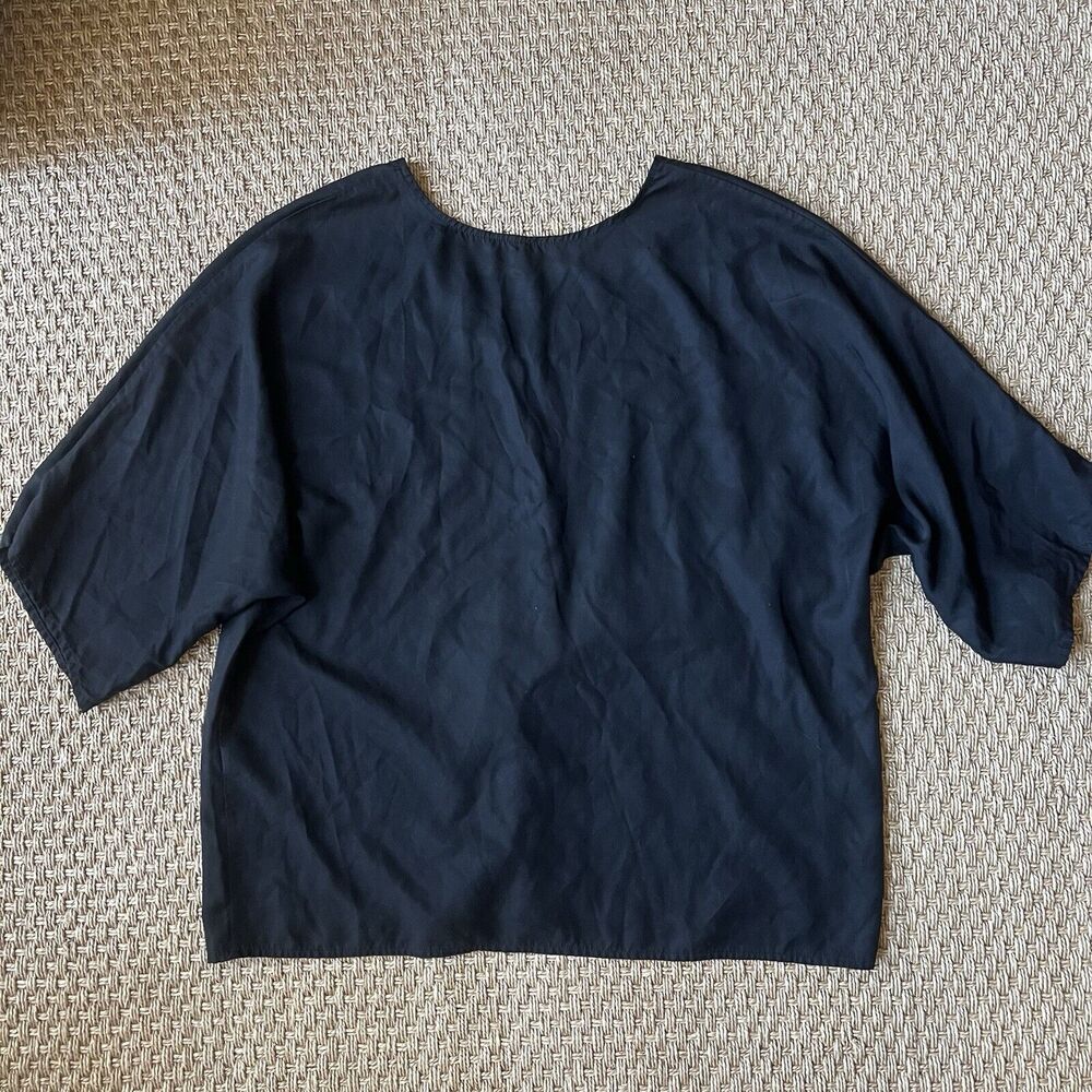 Hackwith Designs HDH Basics Black Dolman Sleeve Top Size Large Lagenlook *Flaw - Picture 2 of 7